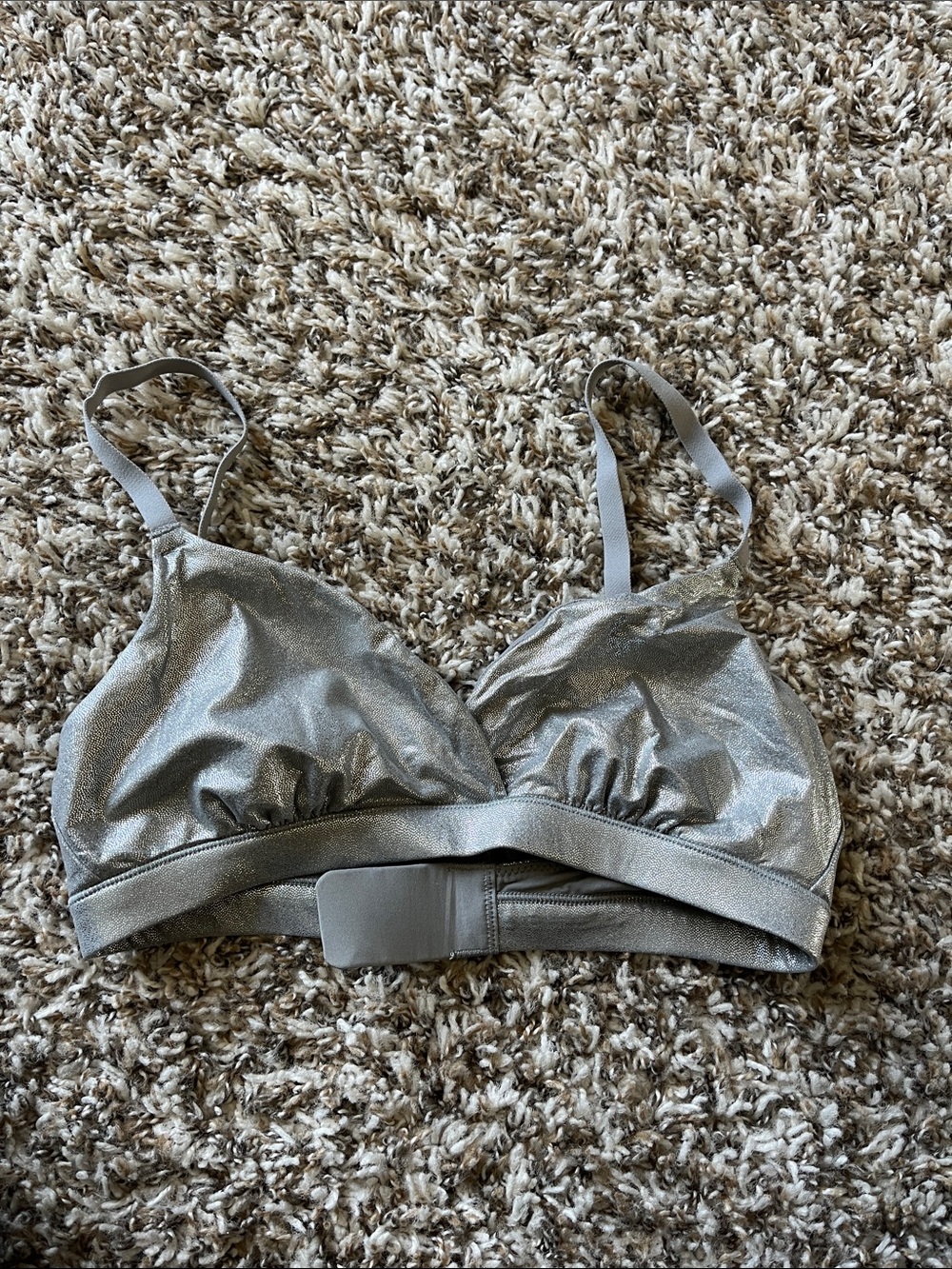SKIMS Silver Metallic Triangle Bralette
